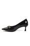 Black Patent Leather Women's Heeled Shoes - 4