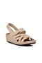 Beige Women's Flat Sandals - 3