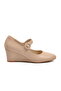 Beige Women's Wedge Heel Shoes - 2