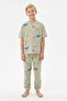 İsob Fil D Patterned 100% P Cotton Boy's Pajama Set 3-12 Years 91002-91202