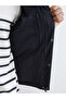 Navy Blue Standard Fit Stand Collar Men's Puffer Vest - 4