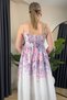 Linen flowered giped midi dress - 5