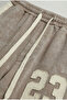 Washable 23 Embroidered Loose Tracksuit Brown
