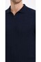 Men's Polo Neck Patterned Knitwear T-Shirt 34215 Navy Blue - 2