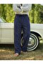 Cotton / Linen Bel Tie-Detail Bol Trousers Navy Blue - 2