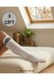 3 Pairs of Striped White Women's Knee Socks