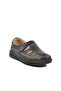 Black Genuine Leather Velcro Men's Casual Shoes - 3