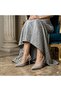 Park Moda Stone Detailed Closed Toe Heeled Women's Shoes Silver - 7