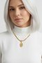 Allah Written Italian Chain Zircon Stone Gold Color Stainless Steel Women's Necklace - 2