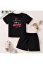 Smile Printed Children's T-Shirt Shorts Top-Down Combination Set