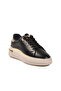 Black Lace-Up Women's Sneakers - 4