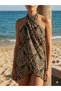 Women's Viscose Beach Dress and Pareo - Leopard and Multicolor Sarong That Can Be Converted to a Dress, 80X135 cm - 4