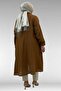 58093 Large Size Mevlana Cut Muslin Shirt - Brown - 5