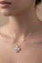 Silver Color Heart Bow Model Ball Chain Steel Necklace