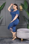 V-Neck Chiffon Sleeve Detail Slit Plus Size Midi Length Black Dress with Bow Accessory - 5