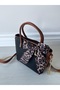 Black-Tan Women's Straw Milas Handbag and Shoulder Bag - 5