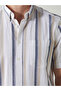 Regular Fit Short Sleeve Striped Men's Shirt - 3
