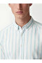 Regular Fit Striped Poplin Men's Shirt - 3