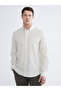 Regular Fit Striped Men's Linen Blend Shirt
