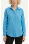 Women's Stonewashed Silk Visual Effect Epaulettes Modal Shirt - 7
