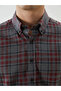 Regular Fit Long Sleeve Plaid Dobby Men's Shirt - 3