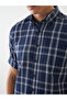 Regular Fit Short Sleeve Plaid Men's Shirt - 3