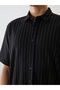 Regular Fit Short Sleeve Striped Men's Shirt - 3