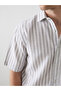 Regular Fit Short Sleeve Striped Men's Shirt - 3