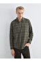 Regular Fit Long Sleeve Plaid Men's Shirt