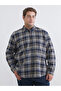 Regular Fit Long Sleeve Plaid Men's Shirt