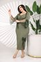 Plus Size Two-Piece Set: Luxurious Two-Piece Dress with Tulle Bolero and Bow Detail, Slit, and Strap Detail - 3