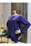 Women's Combed Cotton Blouse for Middle Ages and Above with Viscose Vertical Stones and Tassels - 3