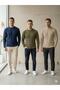 3-Piece Men's Slim Fit Crew Neck Corded Fabric Knit Sweater – Premium Cotton Blend
