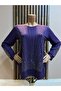 Women's Combed Cotton Blouse for Middle Ages and Above with Viscose Vertical Stones and Tassels