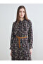 Lcw Modest Black Mock Neck Patterned Belt Pack Chiffon Dress from Cc Collection - 2