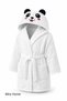 Cute Panda Embroidered White Hooded Children's Bathrobe, Pack of Cotton