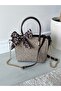Brown-Cream Women's Straw Milas El Ve Shoulder Bag - 5