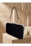 Black Color Imported Luxury K Velvet Chain Metal S Strappy Crystal Stone Women's Evening Dress Bag - 3