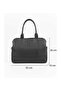 Women's Shoulder Bag Large Wide Volume Stylish Daily Bag Leather Documents Clutch Bag Black - 3