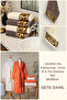 6 Piece Striped Bathrobe Set 100% Cotton Certified + Gift Leopard 4-Piece Brown Cream Hand and Face Towels Dowry - 4