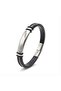 💎   Premium Name Engravable Steel Wire Rope D Leather and White Titanium Lock Bracelet 31833B15D2 - 5