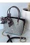 Black-Cream Women's Straw Milas El Ve Shoulder Bag - 5