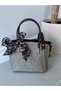 Black-Cream Women's Straw Milas El Ve Shoulder Bag - 2