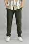 Men's Khaki Relaxed Fit Stretch Fabric Sports Trousers Drawstring Waist Straight Leg - 2