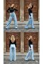 Kadi Acik Kar Blue Elastic Waist Lace Pocketed Bol Paca Palazzo Pants (Suitable for Hijab) - 4