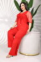Plus Size Chest Size Ruched Tulle Sleeves Drawstring Detail Flared Two-Piece Set - 3