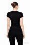 قميص أسود قصير الأكمام للنساء من Black Crew Neck Basic فائق النعومة - 5
