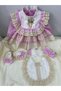 Pink Baby Girl Newborn 5-Piece Mevlüt Set, Dress, Buckle, Shoelaces, Apron Set - 5