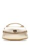 Lock Detailed Baguette Luvia Women's Crossbody Bag Gold