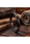 💎   Premium Name-Engravable Steel Wire Rope D Leather and Black Titanium Lock Bracelet 31833B15D1 - 3